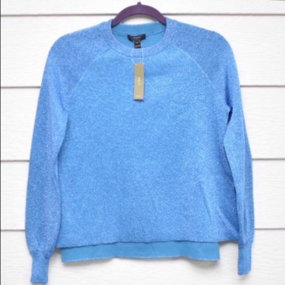 J. Crew Sweaters - J. CREW Blue Metallic Pullover Crew Neck Sweater